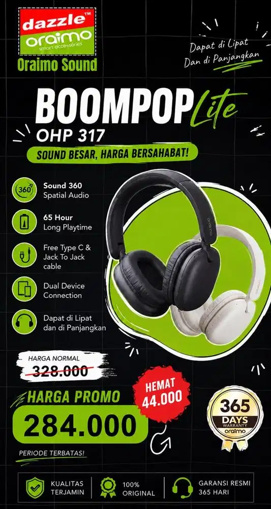 Headphone Oraimo BoomPop Lite OHP-317