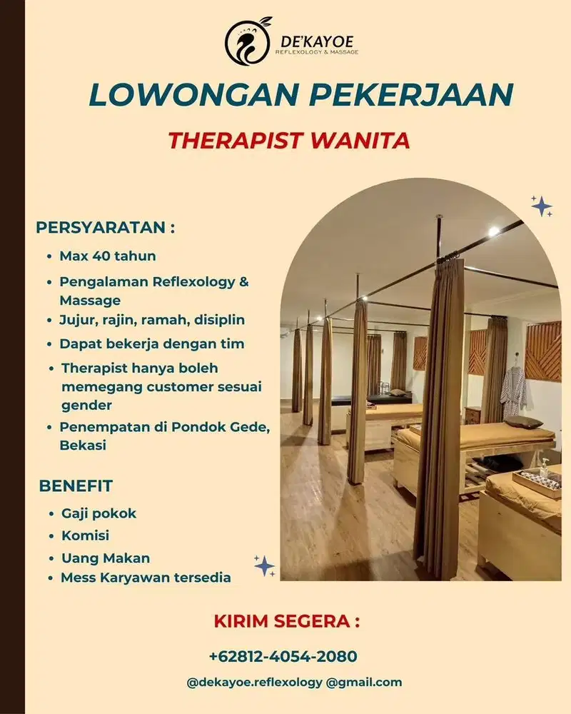 Lowongan Therapist Refleksi & Massage