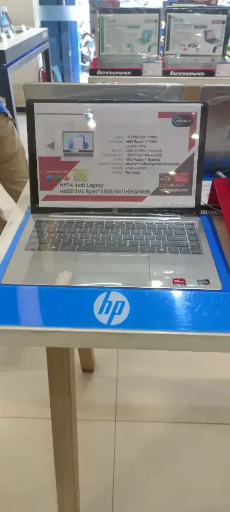 HP 14 EM0530AU AMD Ryzen 5 7530U 8GB 512GB (Kredit Tanpa DP)