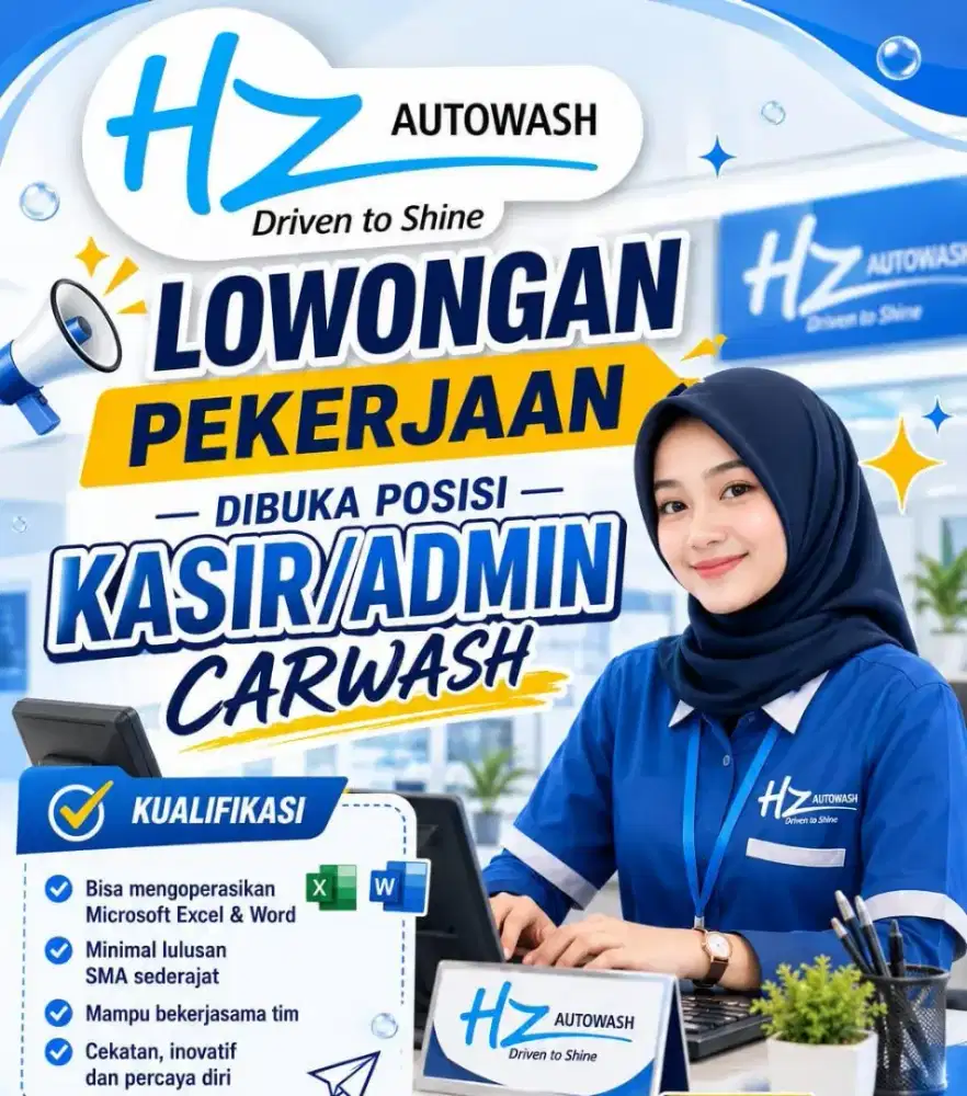 Dibutuhkan kasir tempat cuci mobil