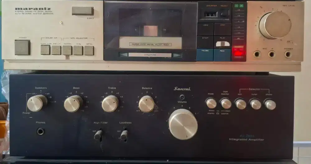 Amply Sansui AU 2900 dan tape deck Maraantz 80340