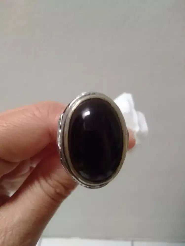 Batu cibeet cai. Ring Alpaka super, Size 8