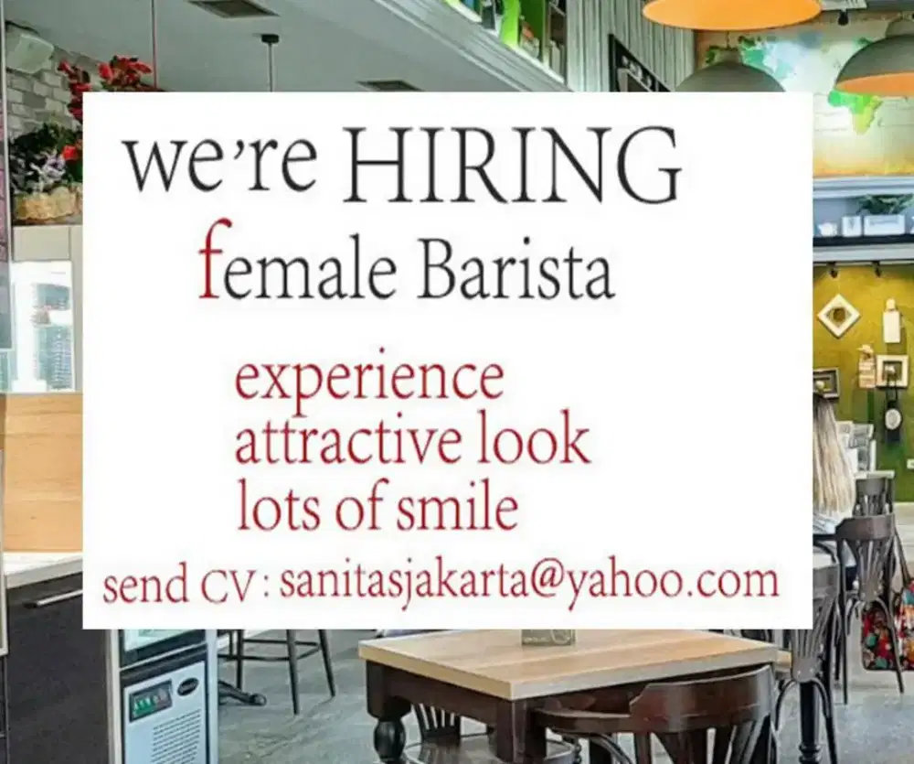 Now hiring female Barista Full Time