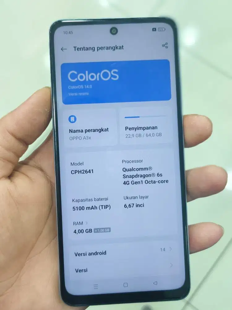 Oppo A3x 4+64 fullset mulus no minus