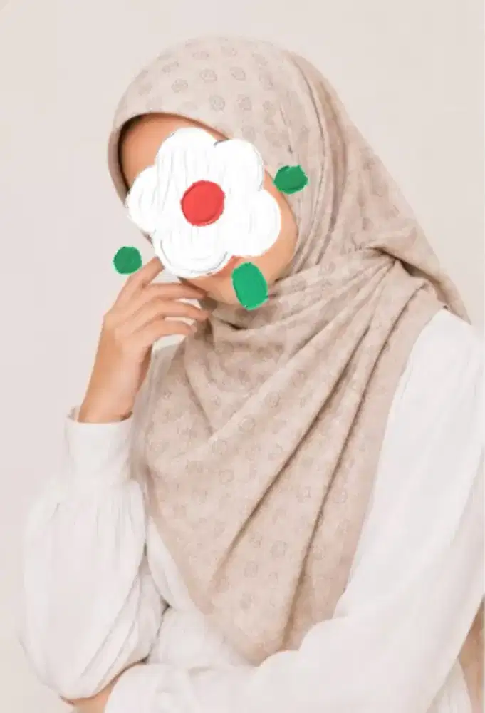 Jilbab Motif Segi Empat Voal