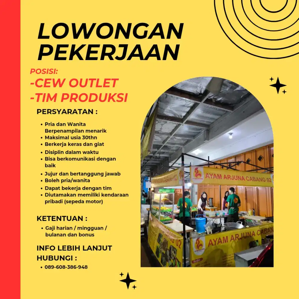 Loker Crew Outlet dan Tim Produksi