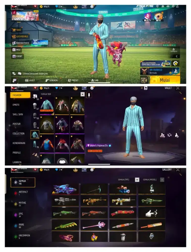 Promo akun FF  murah spek sultan amanah dan terpercaya 100%Asli