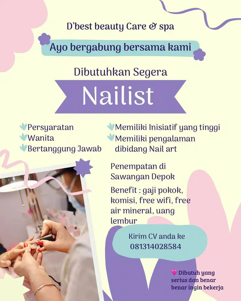 Dibutuhkan NailArt / Nailist