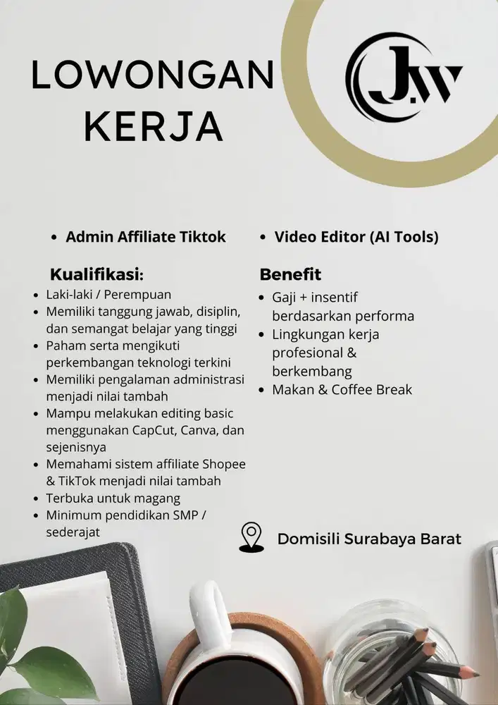 LOWONGAN KERJA JW MANAGEMENT TAP