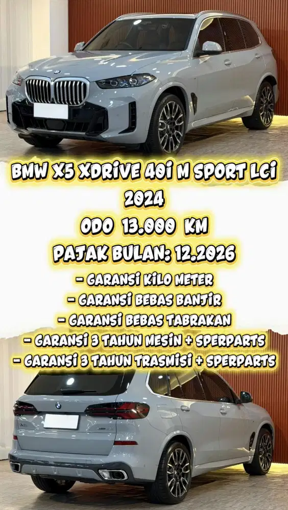 [ ODO 13.000 KM ] BMW X5 XDRIVE 40I M SPORT LCI AT 2024 FULL ORIGINAL