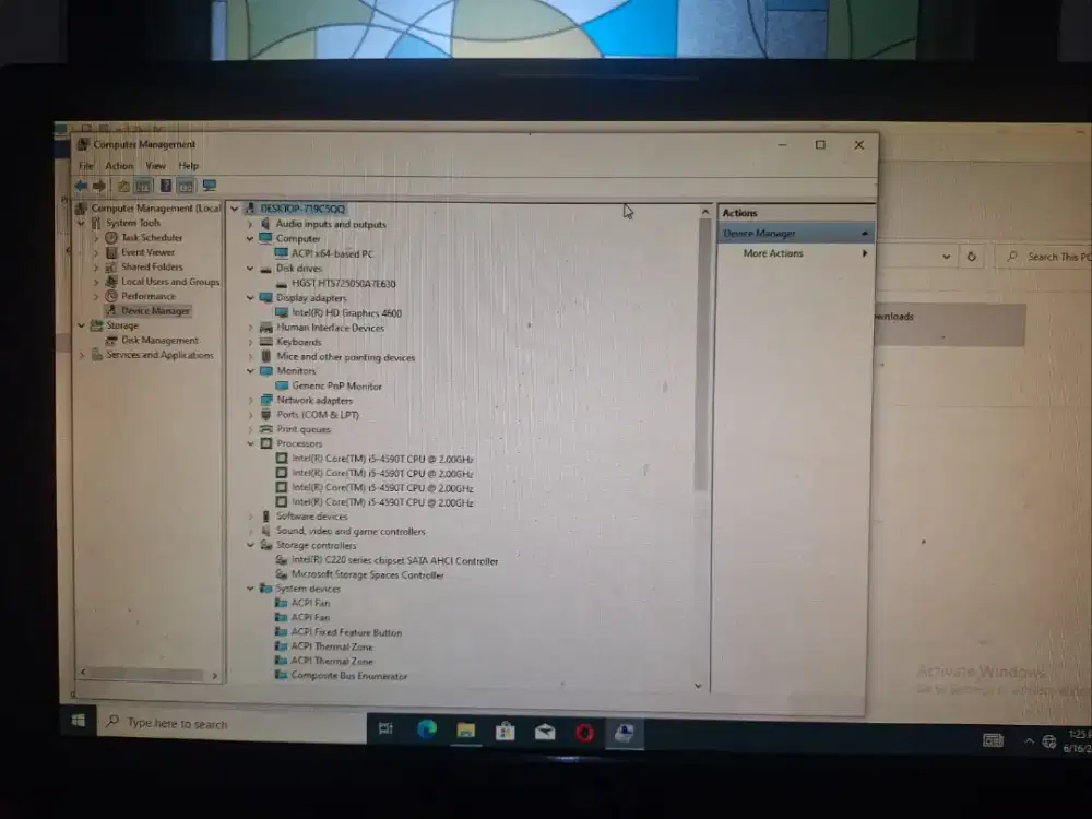 Komputer mini desktop merk HP Elitedesk core I5 plus DVDWriter