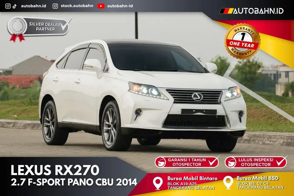PAJAK AUG 2027! Lexus RX270 F-SPORT Panoramic CBU Japan 2014