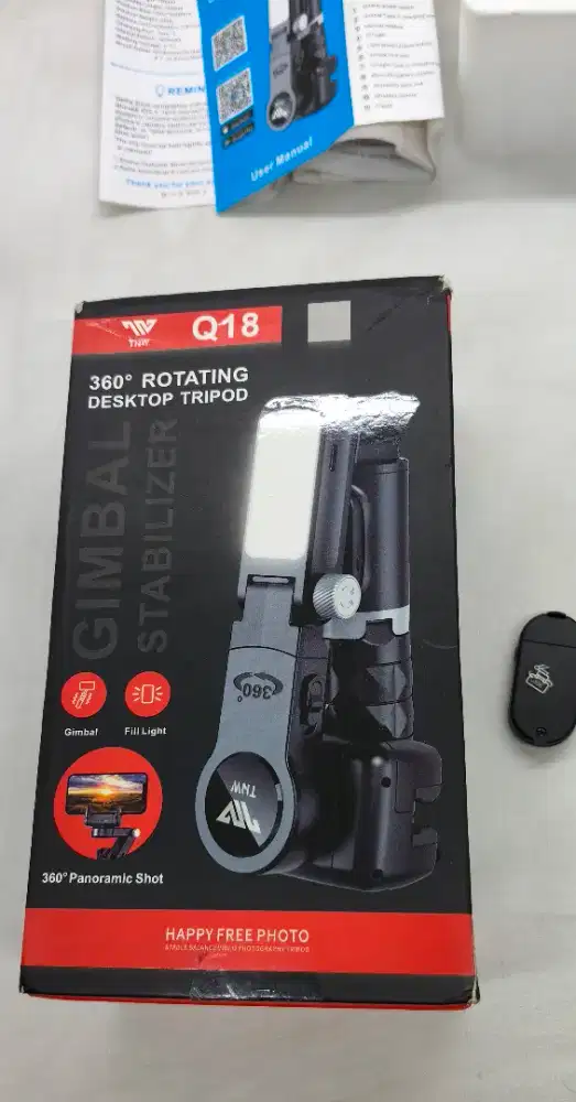 Tripod Tongsis Gimbal Stabilizer Q18 Smart Tracking 360
