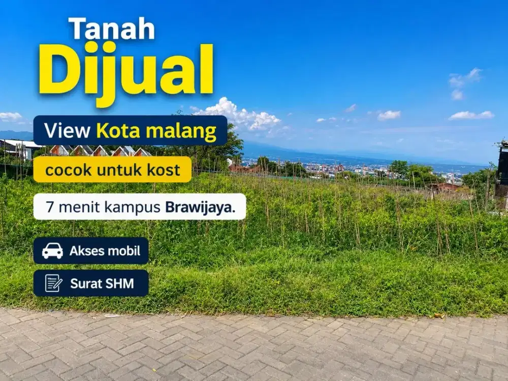 Tanah Siap Bangun Bebas Banjir Dekat Kampus UB Malang