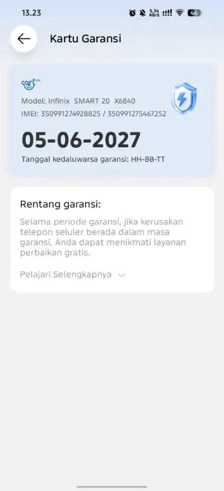 Infinix smart 20 4/128gb baru pakai 1 mingguan fullset ori