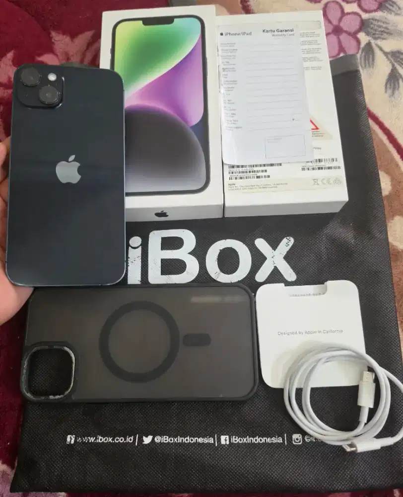 iphone 14 plus 128gb resmi iBox,mulus like new,fulset original