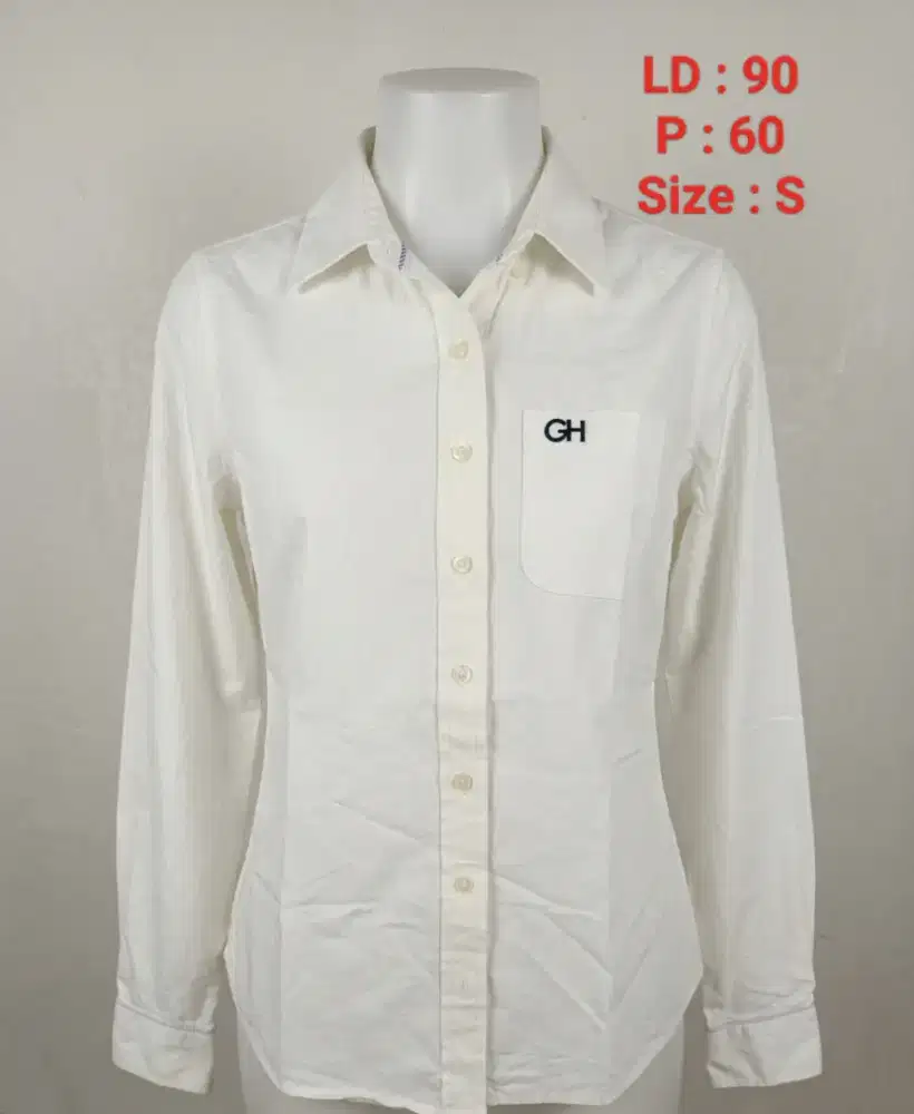 Kemeja putih panjang wanita preloved