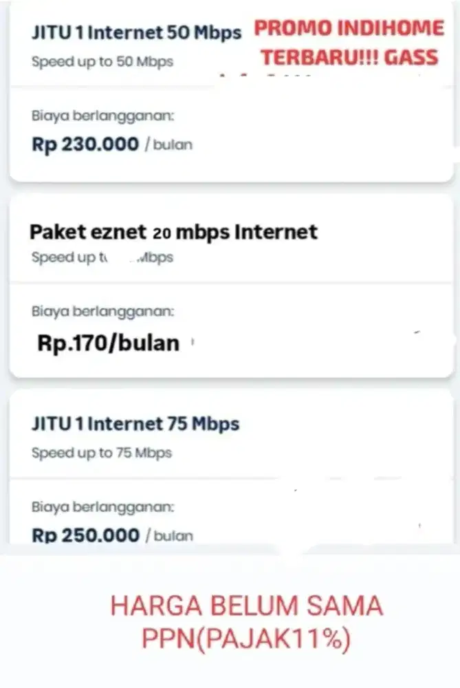 Wifi promo Indihome