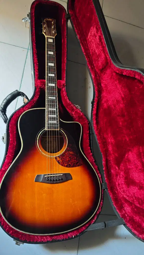 gitar akustik cetta LV33SCE full ori + hardcase