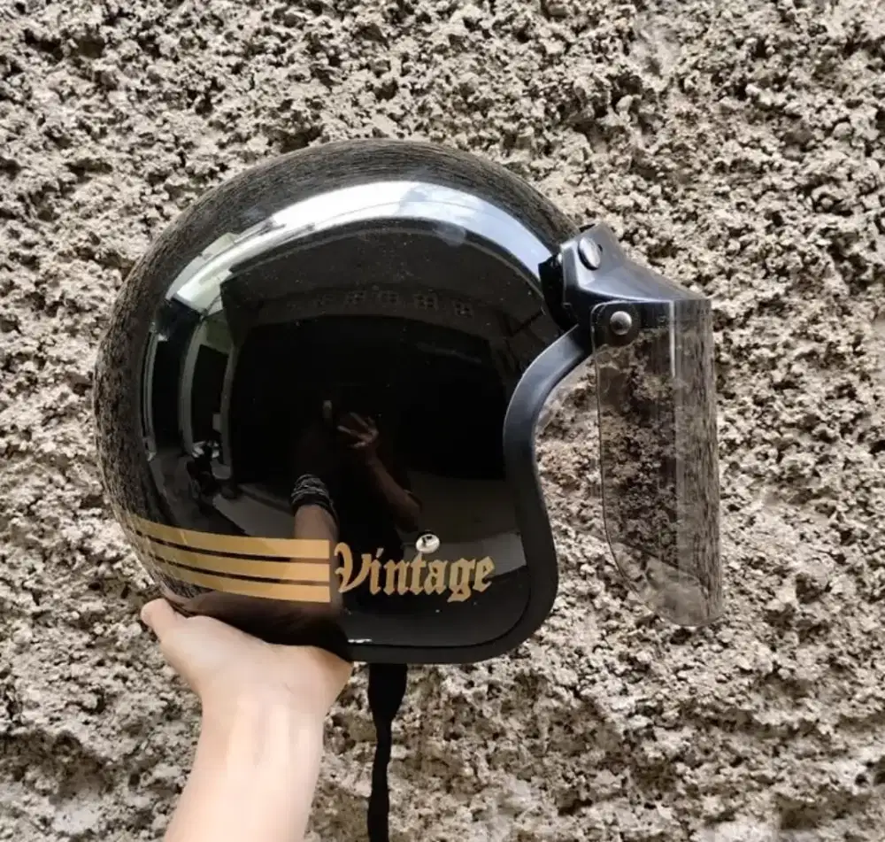 Helm Bogo Baru Kaca Datar Smoke