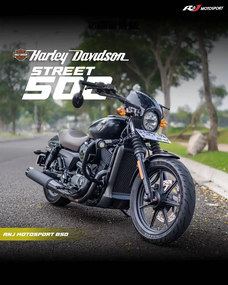 Harley Davidson Street 500 Nik 2015 Warna Hitam Knalpot Rinehart