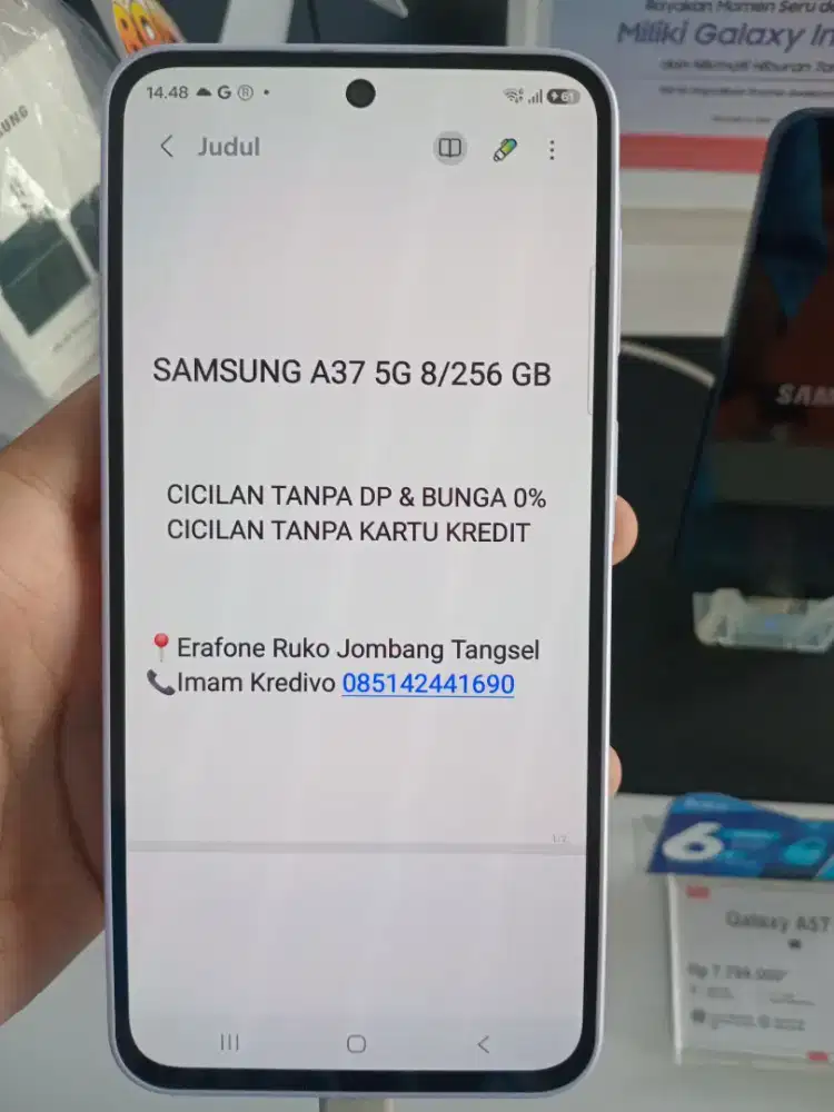 SAMSUNG A37 5G 8/256 GB CICILAN TANPA DP