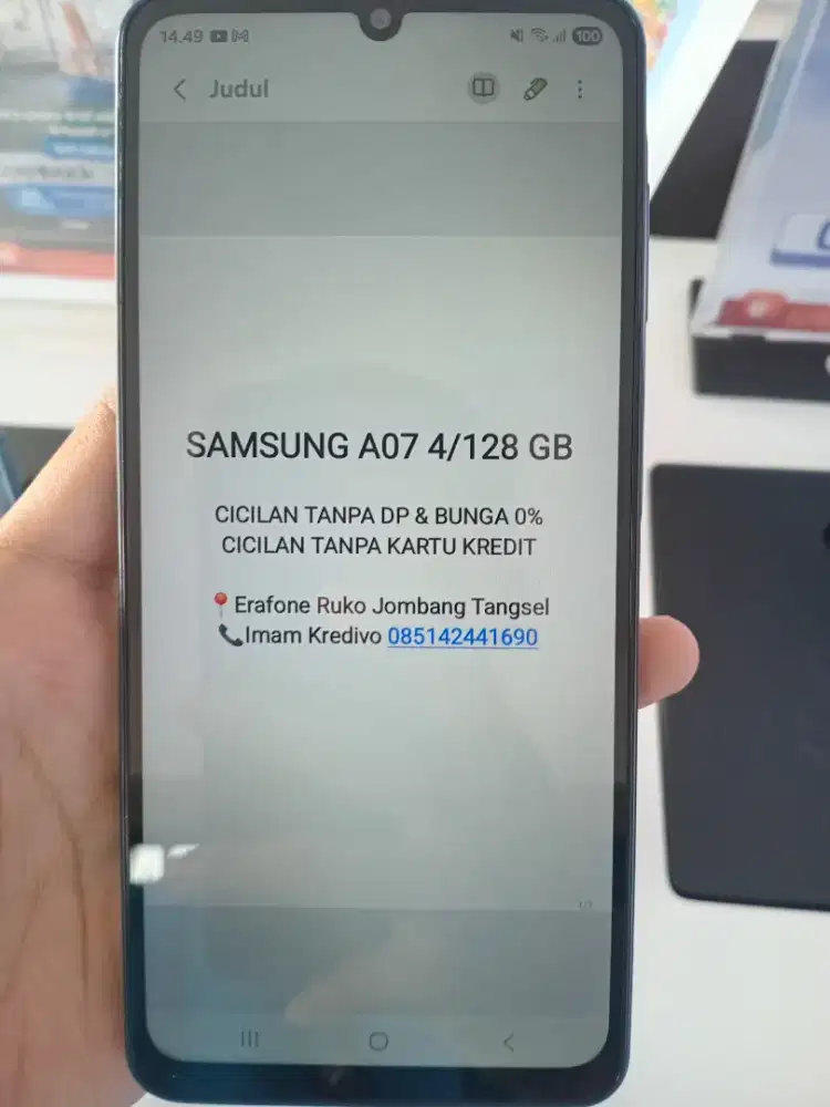 SAMSUNG A07 4/128 GB CICILAN TANPA DP