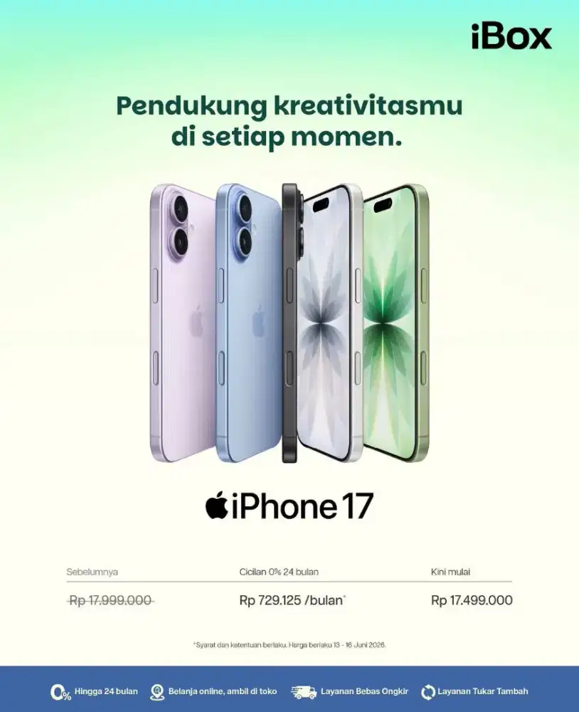 IPHONE 17 256GB NEW IBOX PROMO CASHBACK CICILAN 0%