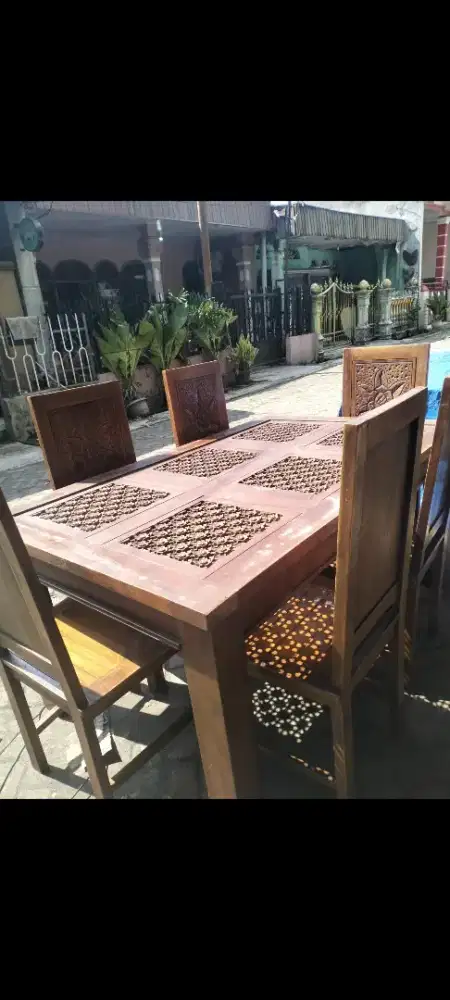 jual cepat meja makan jati Jepara asli