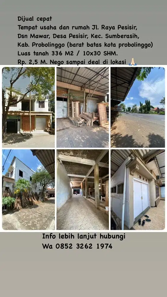 Bismillah, dijual rumah sekaligus tempat usaha milik keluarga