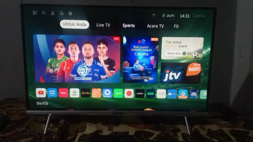 Tv led coocaa smart digital 32inchi mulus