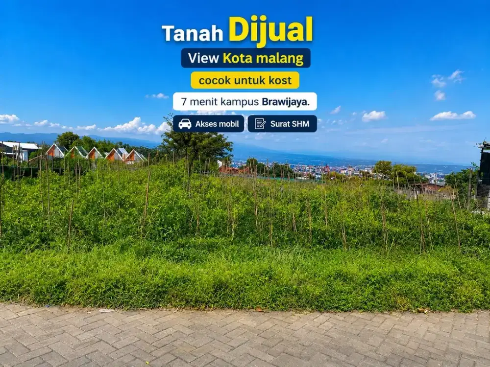 Tanah view kota malang cocok untuk kos dekat uin sigura gura malang