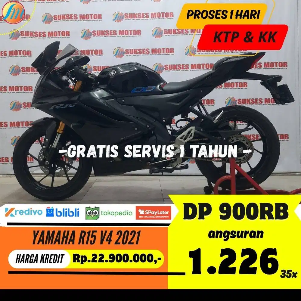 YAMAHA R15 V4 2021 KREDIT MURAH DP 900RB ANGSURAN SANGAT TERJANGKAU