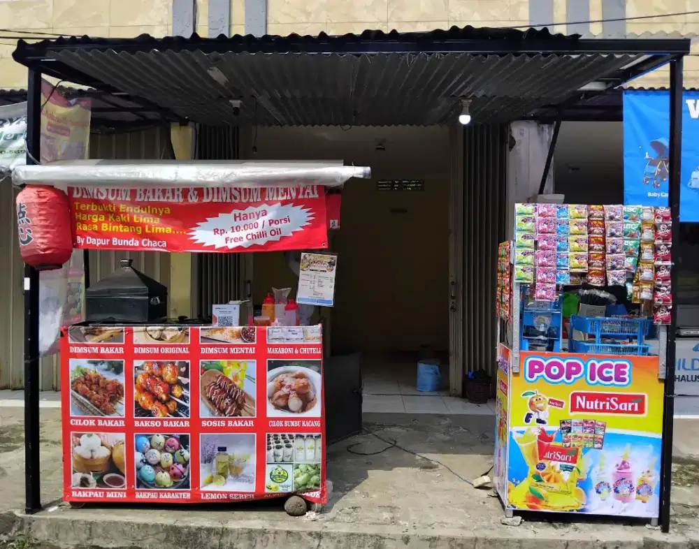 Dijual gerobak dan etalase minuman
