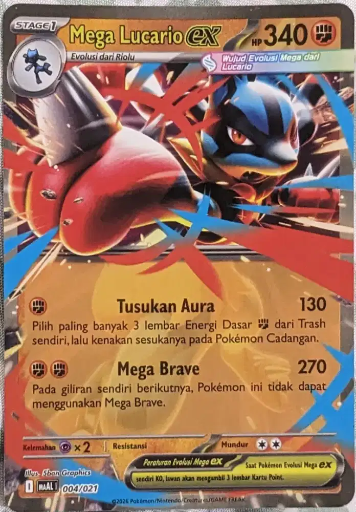 Kartu Pokemon Indonesia Mega Lucario EX