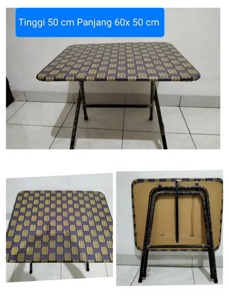 Meja coklat petak