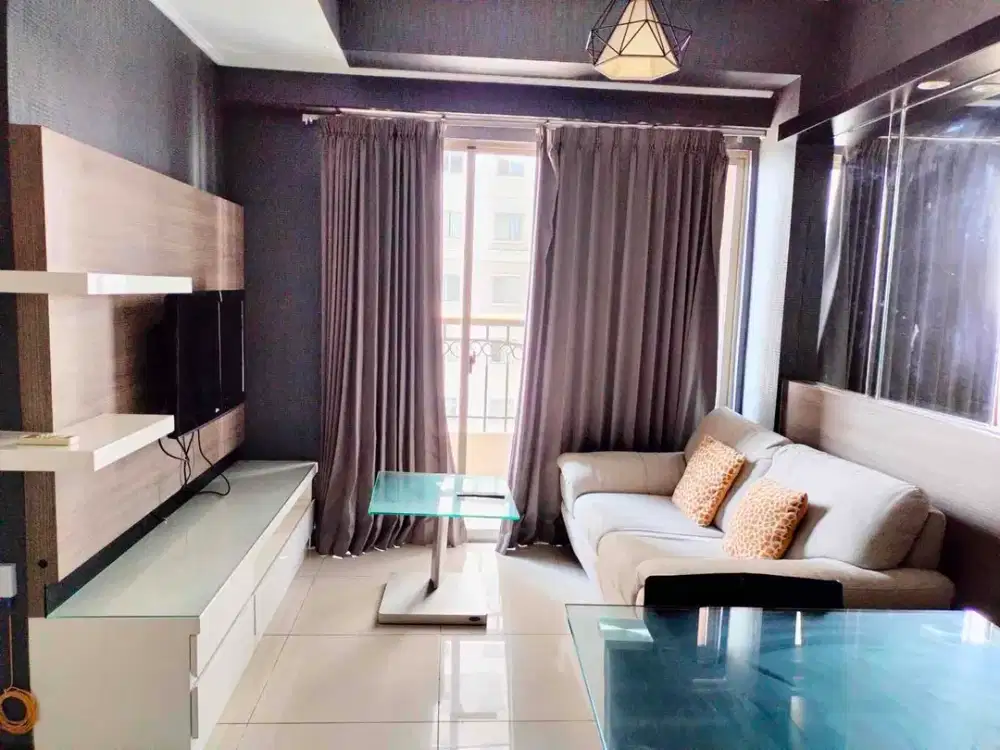 apartment waterplace sewa 2br full furnished siap huni strategis selokasi pakuwon mall