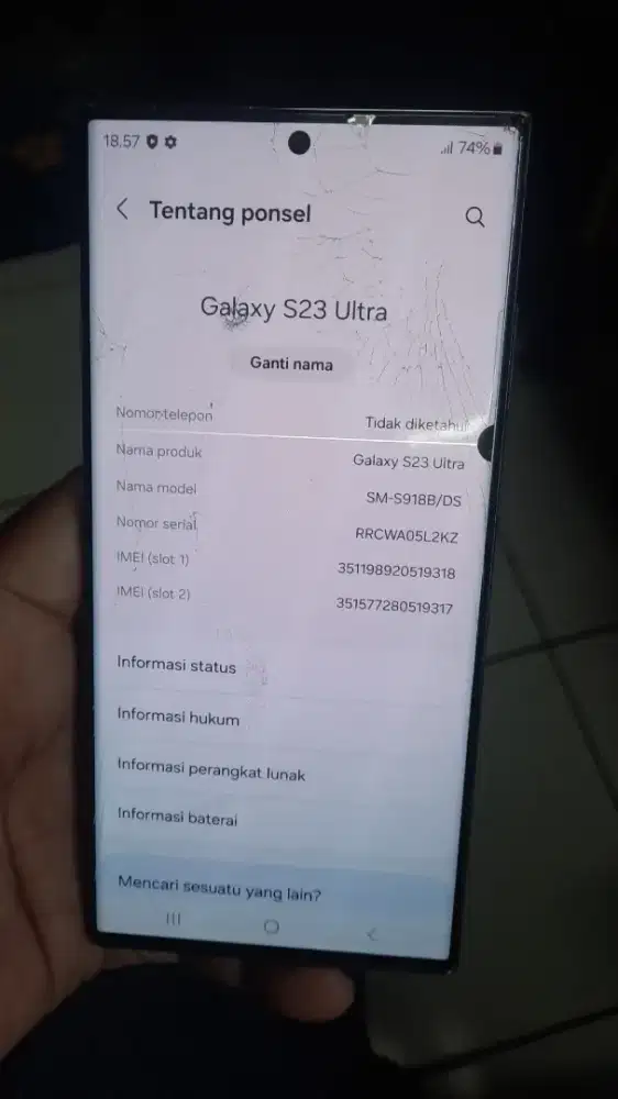 Samsung S23 ultra 5G 12/256 batangan minus