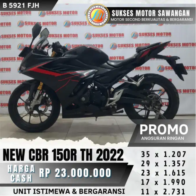 ISTIMEWA HONDA NEW CBR 150R TH 2022 MULUS BISA CASH KREDIT BERGARANSI