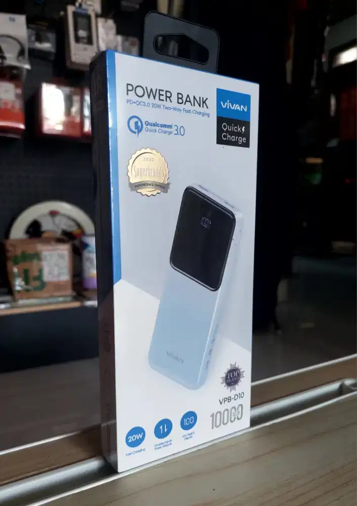 Powerbank Vivan 10000mAh 20W+PD Fast Charging