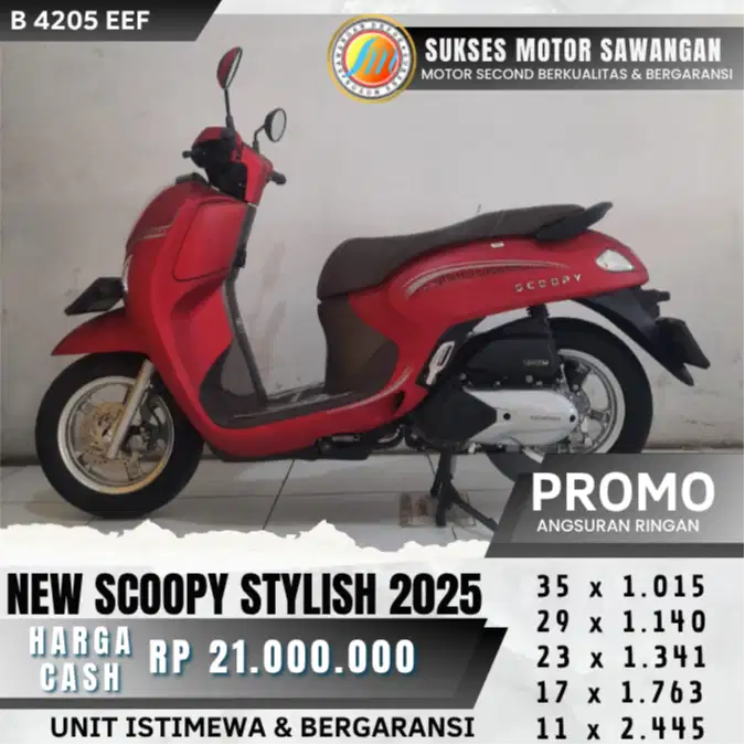 ISTIMEWA SCOOPY NEW STYLISH TH 2025 MERAH MULUS BISA KREDIT BERGARANSI