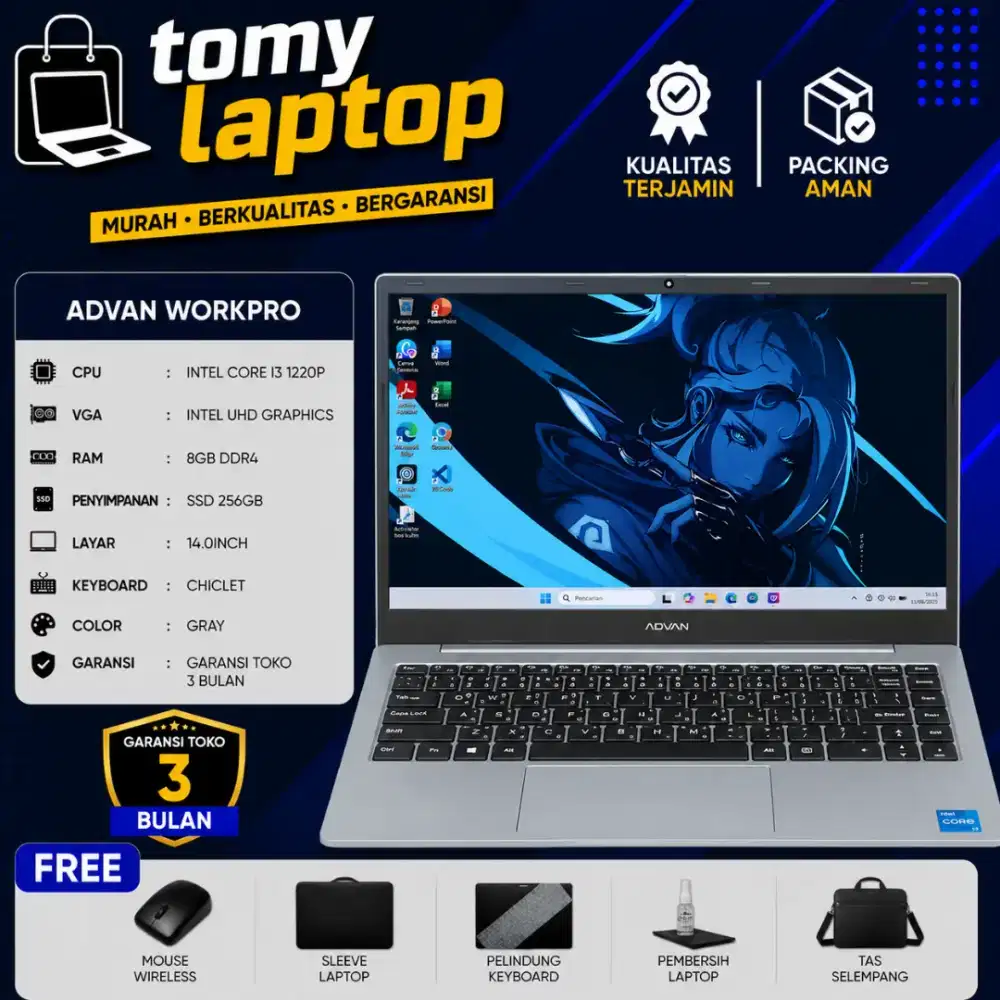 ADVAN WORKPRO INTEL CORE I3 1220P INTEL UHD GRAPHICS RAM8GB SSD256GB