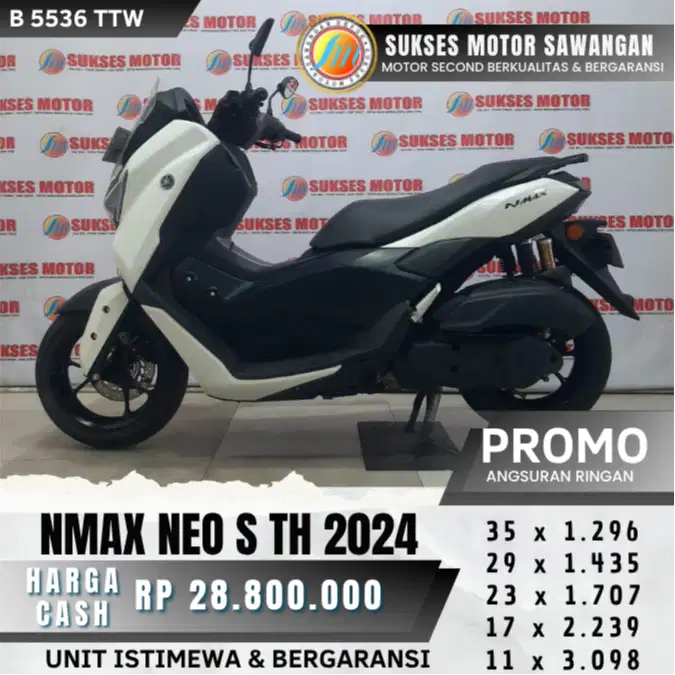 MULUS YAMAHA NMAX NEO S TH 2024 PUTIH KEYLES BISA KREDIT BERGARANSI