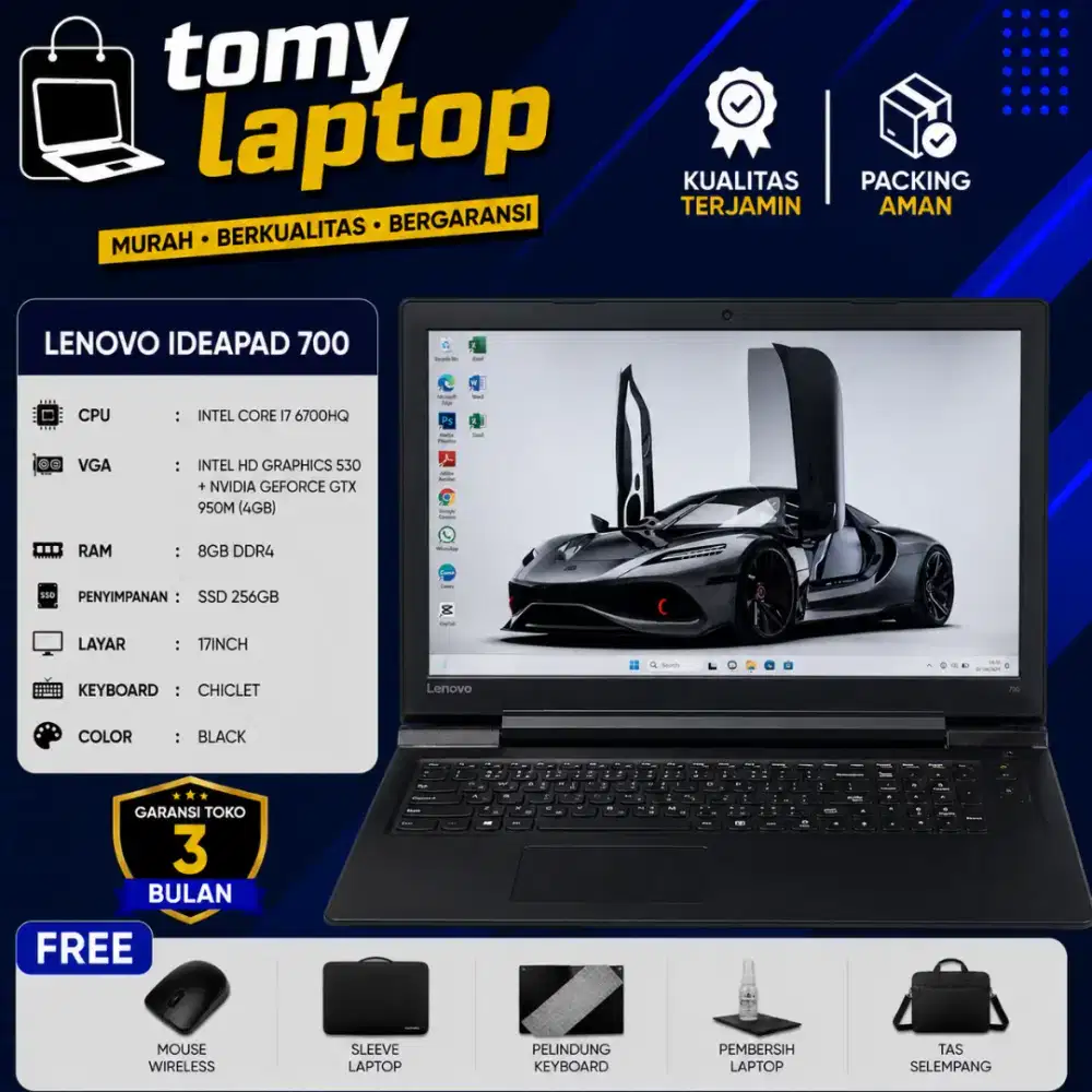 LENOVO IDEAPAD 700 INTEL CORE I7 6700HQ NVIDIA GEFORCE GTX 950 8/256GB