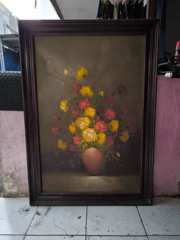 Lukisan Rose plus bingkai