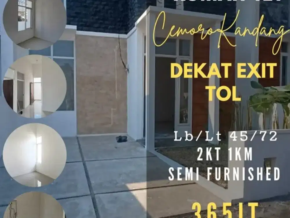 Rumah dijual sawojajar cemorokandang 365jt 2KT semifurnished exit tol
