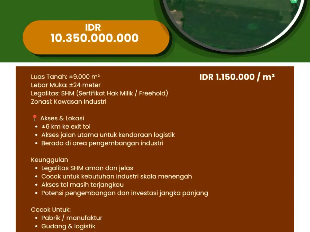 Dijual Tanah  9000 Meter Dlanggu Mojokerto Jawa Timur