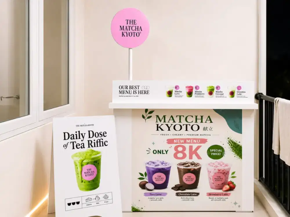 Booth Minuman Bekas The Matcha Kyoto – Kondisi Bagus Siap Pakai
