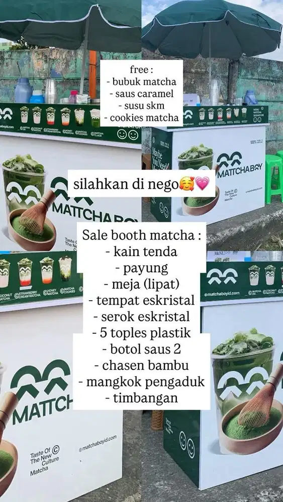 DIJUAL BOOTH MATCHA,FULL SET!