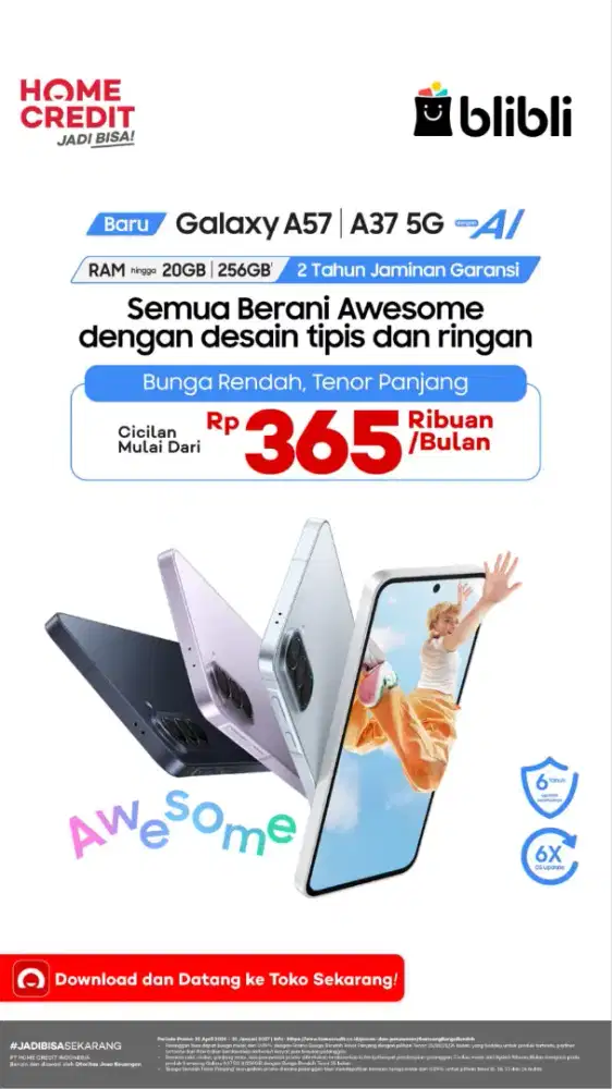 Cicilan hp samsung A57 hanya dengan KTP